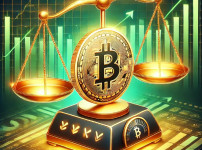 DALL·E 2024-12-23 13.46.27 - A digital financial-themed artwork showcasing Bitcoin as undervalued, represented by a glowing Bitcoin coin sitting on a balance scale tipped towards .jpeg