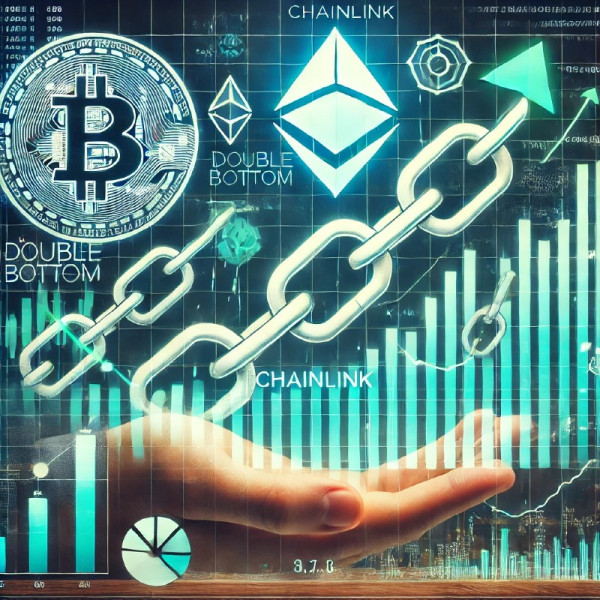 DALL·E 2024-12-23 14.35.25 - A financial news concept illustration showing Chainlinks price chart forming a double-bottom pattern, with digital graphics of cryptocurrency symbols.jpeg