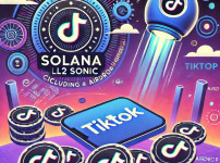 DALL·E 2024-12-24 19.49.01 - An illustration showcasing Solana L2 Sonics airdrop including TikTok users. The image features the Solana and Sonic logos, TikTok branding elements, .jpg