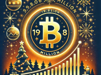 DALL·E 2024-12-25 15.27.29 - An illustration featuring Bitcoin with a supply-related theme. The image shows a Bitcoin logo surrounded by a glowing counter displaying 19.8 million.jpg