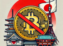 DALL·E 2024-12-26 18.28.30 - An illustration symbolizing Japans rejection of Bitcoin as a reserve currency. The image features the Japanese flag prominently displayed, with a bol.jpg