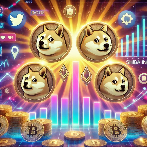 DALL·E 2024-12-26 19.25.02 - A visually engaging digital illustration representing cryptocurrency investment trends in 2024, featuring popular meme coins like Dogecoin and Shiba I.jpg