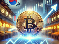 DALL·E 2024-12-26 19.43.28 - A digital illustration depicting Bitcoin price dynamics at 98,000, highlighting the Kimchi premium phenomenon. The scene includes a large Bitcoin c.jpg