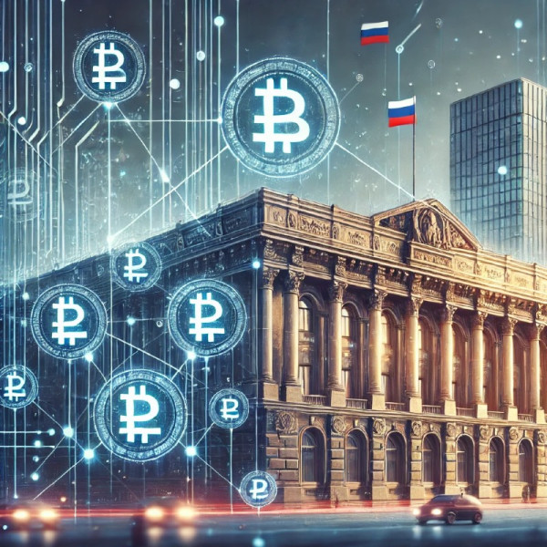 DALL·E 2024-12-26 19.57.51 - A professional digital illustration showing a Russian bank building with a futuristic design, symbolizing its control over Central Bank Digital Curren.jpg