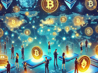 DALL·E 2024-12-29 23.18.00 - A futuristic digital illustration showcasing the growth of cryptocurrency adoption in 2024. The scene features vibrant blockchain networks, digital co.jpg