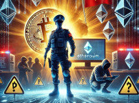 DALL·E 2024-12-30 22.58.38 - A dramatic illustration depicting a Vietnamese police officer thwarting a cybercrime operation. The scene shows a digital network with symbols of cryp.jpg